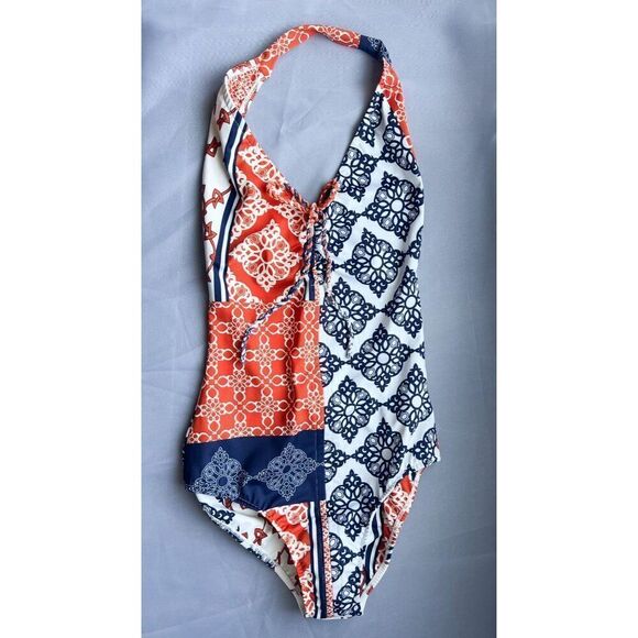 NEW Silvia Tcherassi One‎ Piece Swimsuit in Navy and Rust Size XS